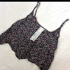 Floral Crop Tank Top, Small
